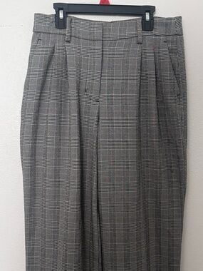 Nine West Black and White Plaid Wide Leg Pants